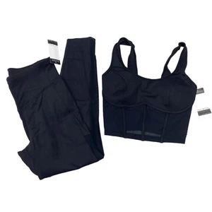Sofia Active Womens Size M 8-10 Corset Top & Leggings 2 PC Set Anthracite - Picture 1 of 19