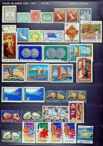 COOK ISLANDS 1902 - 1987 MNH, MLH, & UNG - 61 STAMPS~FINE/VERY FINE - SEE INVENT - Picture 1 of 2