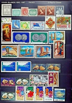 COOK ISLANDS 1902 - 1987 MNH, MLH, & UNG - 61 STAMPS~FINE/VERY FINE - SEE INVENT - Image 1 of 2