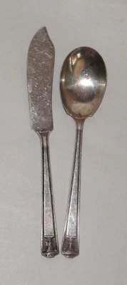Holmes & Edwards Butter Knife & Sugar Spoon ~ Century Pattern ~ no monogram - Image 1 of 4