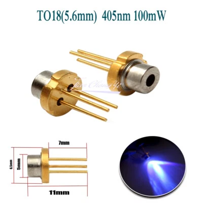 φ5.6mm TO-18 Blue-violet UV 405nm 100mW Laser Diode LD light-emitting diode