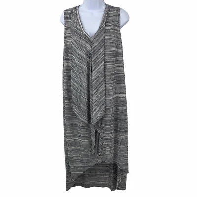 Vestido para mujer Lane Bryant talla 14 16 gris a rayas cuello en V sin mangas Foto 1 de 4