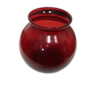 Vintage Anchor Hocking Royal Ruby - Dark Red Ivy Ball Vase Height 4" - Picture 1 of 5