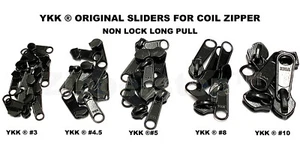 DEAL OF THE DAY YKK® #3, #4.5, #5, # 8 or #10 Coil Long Pull N/L Slider made USA - Picture 1 of 2