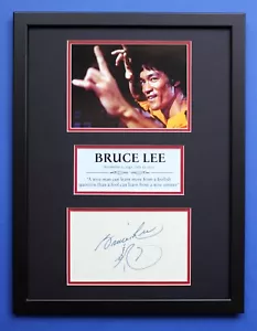 AUTOGRAFO BRUCE LEE esposizione artistica incorniciata arti marziali - Foto 1 di 7