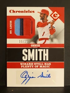 2017 Panini Chronicles Swatches Red Ozzie Smith AUTO PATCH HOF CARDINALS / 10 - Picture 1 of 2