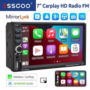 7" Car Stereo HD Radio Apple CarPlay/Android Auto TouchScreen USB AUX Double DIN - Picture 1 of 14
