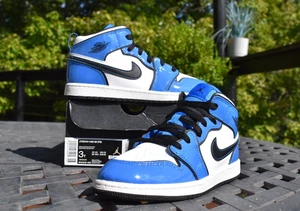 Nike Air Jordan 1 Mid PS 'Signal Blue' 2021 BQ6932-402 Juvenil Talla 3Y - Imagen 1 de 10