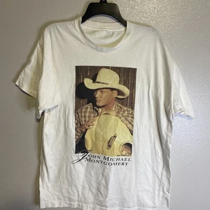 VTG John Michael Montgomery Concert T Shirt Men Large Double Sided 1996 Nice Man - Picture 1 of 12