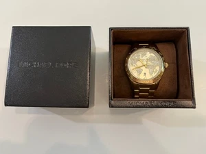 Micael Kors Gold Tone MK6476 World Map Watch - Picture 1 of 9
