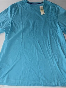 NWT Men’s Tommy Bahama Pacific Jersey Tee In Blue Curaco Medium Cotton T-shirt - Picture 1 of 4