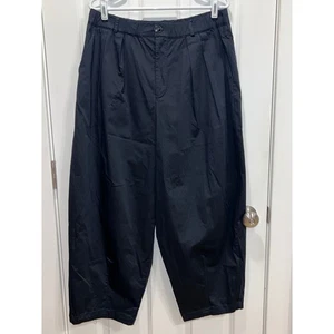 Maeve Navy Blue Cropped Balloon Pleated Pants Womens M - Picture 1 of 4