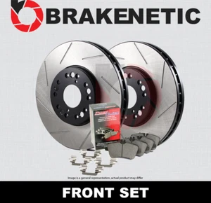 FRONT BRAKENETIC Premium Slotted Brake Rotors + Posi Pads BPK72988 - Picture 1 of 1