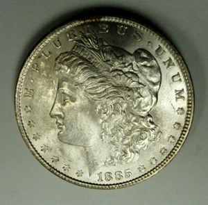 1885 BU MORGAN SILBERDOLLAR, KOSTENLOSER VERSAND - Bild 1 von 2