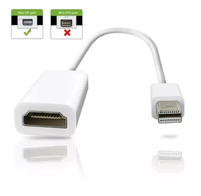 Mini Display Port DP Thunderbolt to HDMI Adapter Cable For Laptop Desktop PC - Image 1 of 3