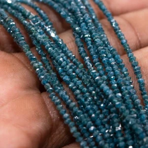2 - 2,5 mm Natürliche Facettierte Blaue Diamant Rondelle Perlen Echte Diamant Perlen - Bild 1 von 9