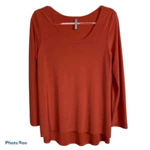 Last Tango 833 Split Back Orange 3/4 Sleeve Blouse Size M - Picture 1 of 7
