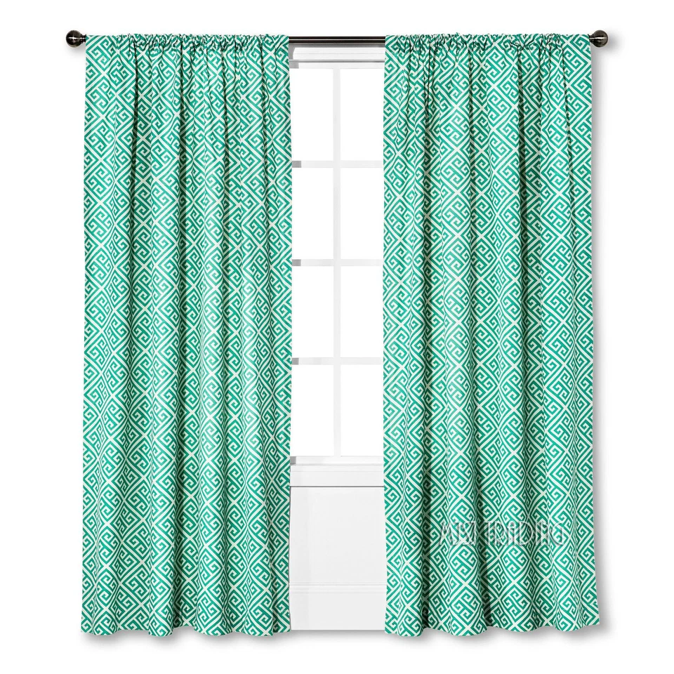 NUEVO Panel de Tratamiento Umbral Una Ventana Tostado/Verde Llave Griega 54"x84" Cortina Foto 1 de 1