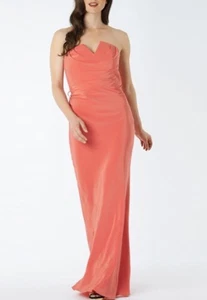 Ted Baker London NEW CASSII Strapless Coral Silk Maxi Corset Dress Sz3 US8 NWOT - Picture 1 of 4