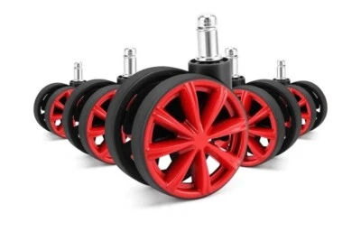 MYSUNTOWN Set of 5 Office 3 inch Chair Caster Rubber Swivel Wheels Replacement Heavy Duty