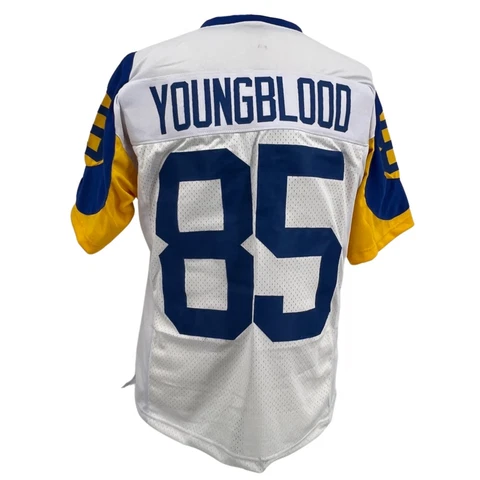 JACK YOUNGBLOOD Los Angeles Rams WHITE Jersey M-5XL Unsigned Custom Sewn Stitch Cover