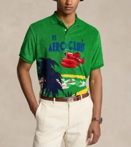 Polo Ralph Lauren Graphic Terry Graphic Polo Shirt RL Aero Club Multi Size's - Picture 1 of 7