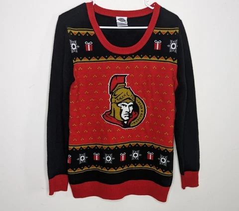 NHL official Ottawa Senators Women's Ugly Christmas Sweater L Large Cover