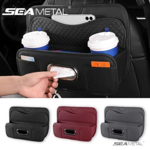 Car Seat Back Organizer Leather Car Storage Organizer Multi Pocket Storage Bag - Picture 1 of 12