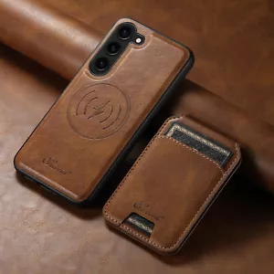 Fr Samsung S25 Ultra S24 S23 Magnetic Detachable Card Holder Leather Wallet Case - Picture 1 of 39