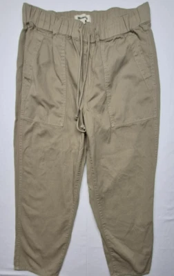 Madewell women's khaki wide leg pull-on pants w/drawstring & pockets  sz M - Image 1 of 4