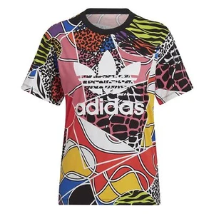 adidas Vintage Trefoil Shirt Rich Mnisi Zebra Krokodil Wild Animal Mix NEU 40 M - Picture 1 of 7