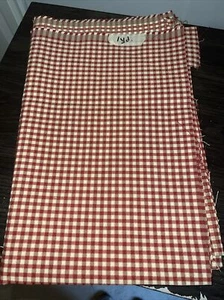 1 Yard Gingham Plaid Checkered Fabric Piece Light To Medium Weight - Picture 1 of 7
