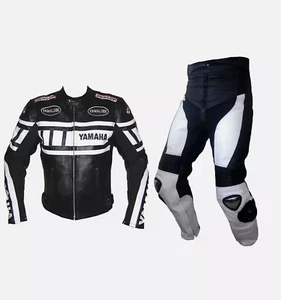 NEW YAMAHA MEN'S MOTORBIKE RACING 2 PIECE MOTORCYCLE MOTO GP BIKER LEATHER SUIT - Bild 1 von 4