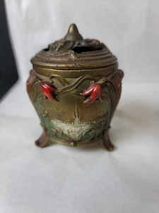 Asian Themed Art Nouveau K & Co Metal Incense Burner - Picture 1 of 12