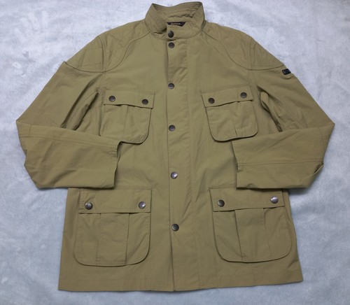 ALEXANDER MCQUEEN Barbour International Guard Casual Biker 100% Poliammide Giacca Uomo Beige Taglia L