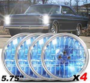 For Ford Galaxie 500 Thunderbird 5 3/4" 5.75" Round H4 Headlights Hi-Lo Beam - Picture 1 of 10