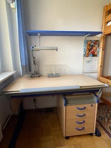 Moll Schreibtisch Runner Buche Natur I Dekor: blau - Bild 1 von 4