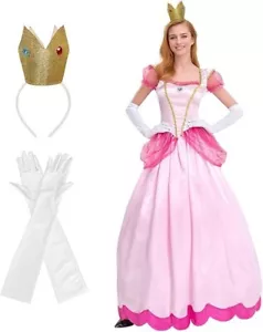 NEW Women's Princess Peach Dress Cosplay Costume, Adult Size XL - Picture 1 of 6