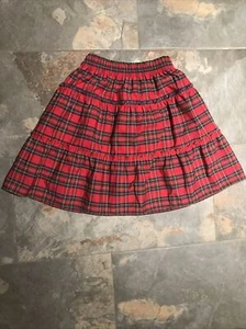 Fox Hollow Girls Red Tartan Plaid Holiday Party Skirt Size 12 - Picture 1 of 3