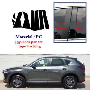 Decal Covers 10PCS Set Door Trim Pillar Posts Black Fit For MAZDA CX-5 2017-2023 - Imagen 1 de 11