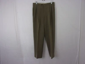 Ballin Pleated Pants SIZE: 34" Waist; 31" Inseam TANNISH GREEN - Picture 1 of 4