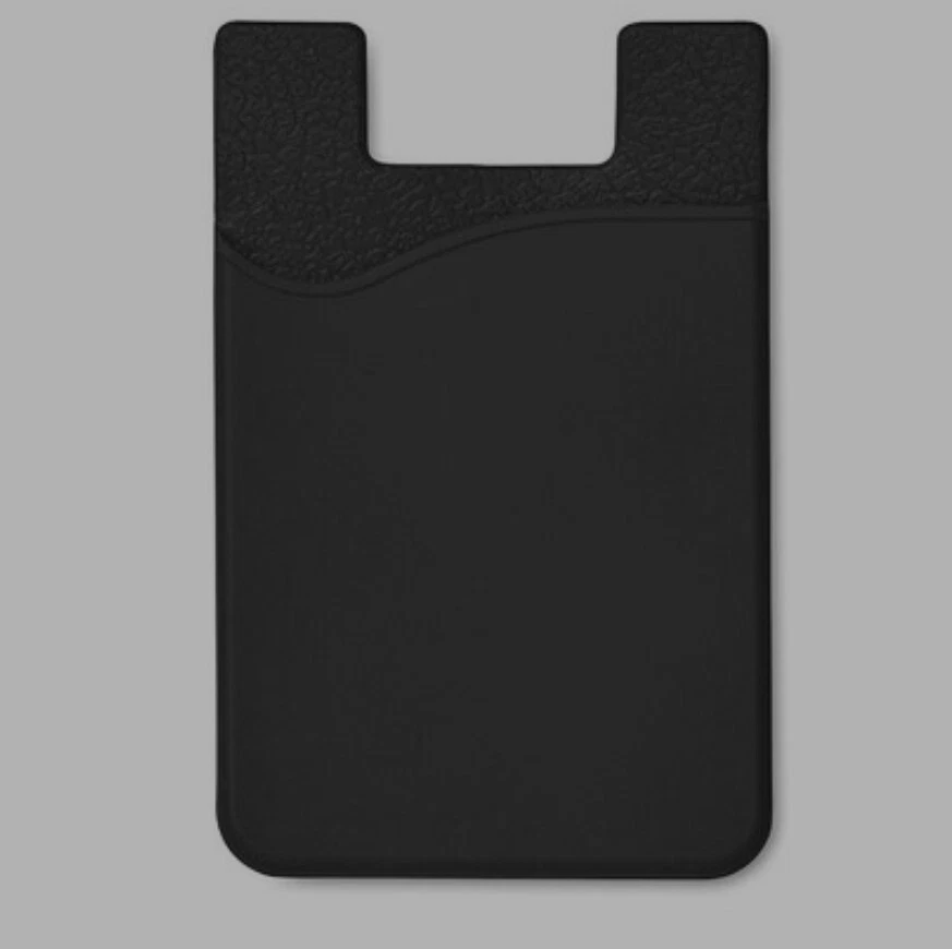 Silicone Cell Phone Wallet Case Credit ID Card Holder with  Adhesive (Black) - Image 1 of 1