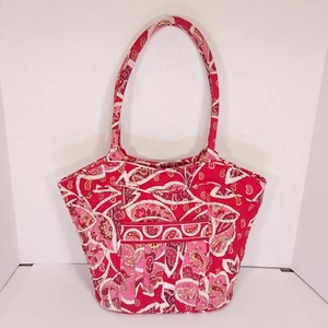 VERA BRADLEY Retired Rosy Posies Sweetheart Shoulder Bag Red Pink Floral Purse - Picture 1 of 21