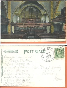 Interior View of First Presbyterian Church, Parsons, Kan. 1909 - Picture 1 of 1