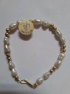 Vintage 14K Gelbgold Barock Perlen Armband 7" 4,93 Gramm  - Bild 1 von 11