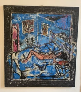 Oil Painting Italian Modern Abstract Nude By Gabriele Bartoletti Museo Omero - Picture 1 of 24