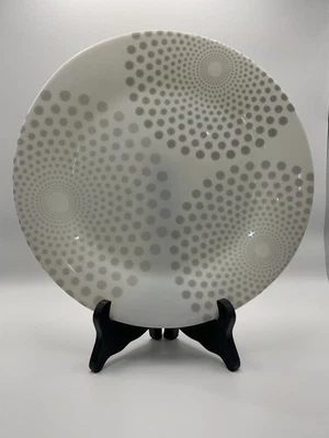 "Juego de 2 placas de control de porciones Weight Watchers patrón de puntos blanco gris 9,5""" Foto 1 de 4