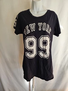 On Fire Shirt New York 99 Graphic Tee Blau 100% Baumwolle Größe 1x - Bild 1 von 5