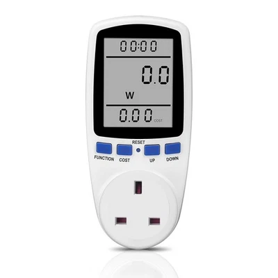 UK Plug-in Electricity Power Consumption Meter Energy Monitor Watt Kwh Anal Y9O1 - Image 1 of 2