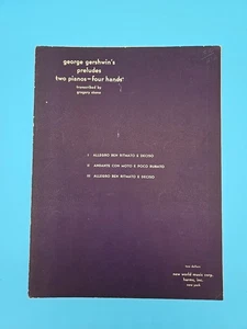George Gershwin's Preludes 2 Pianos 4 Hands Sheet Music 1944 Gregory Stone - Picture 1 of 8
